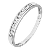 0.12ct Round Diamond Channel Set Half Eternity Ring in UK Hallmarked 9ct White Gold
